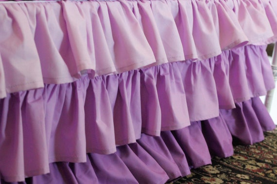 purple ruffle crib skirt