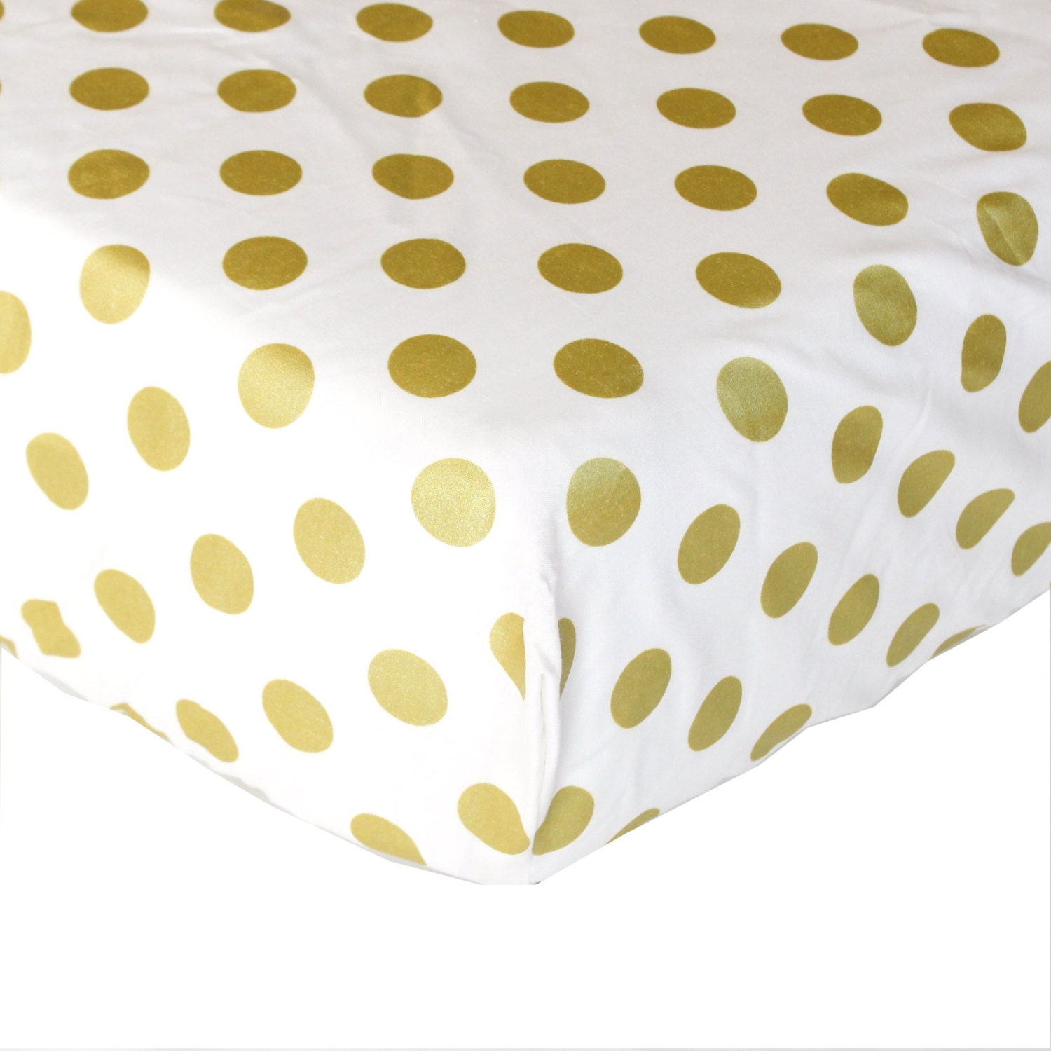 Metallic Large Gold Polka Dots on White Unisex Baby Bedding Etsy