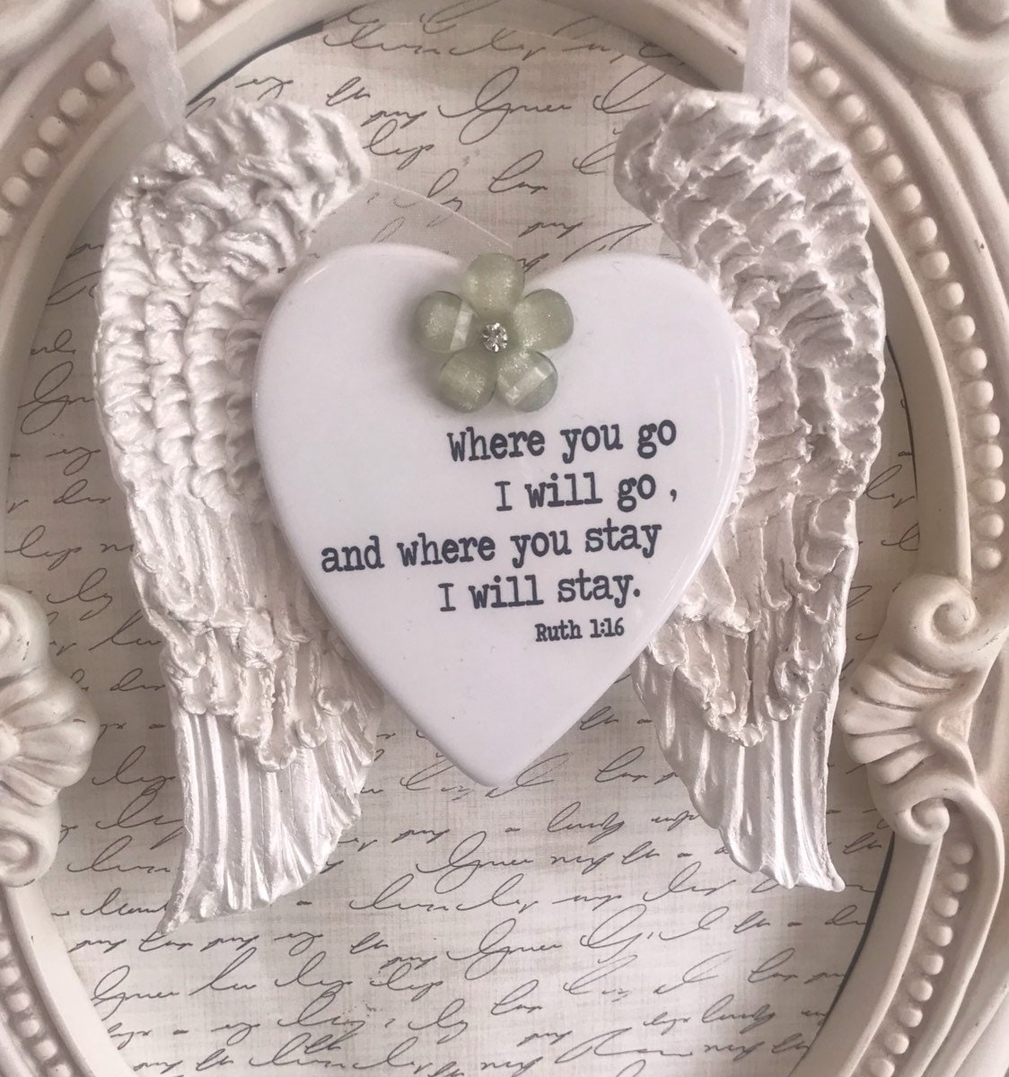 Reflections Of The Heart Guardian Angel Glass Mirror Standing Plaque Gift