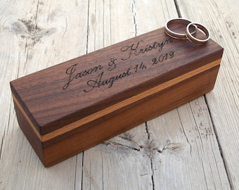 rustic to mid century ring bearer box wood ring box wood ring box wedding ring box wedding ring holder Proposal ring box wedding ring holder