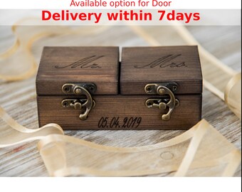 ringdrager box trouwring doos trouwring doos voor huwelijksceremonie rustieke houten ring doos vintage houten ring doos Voorstel ring doos bruiloft