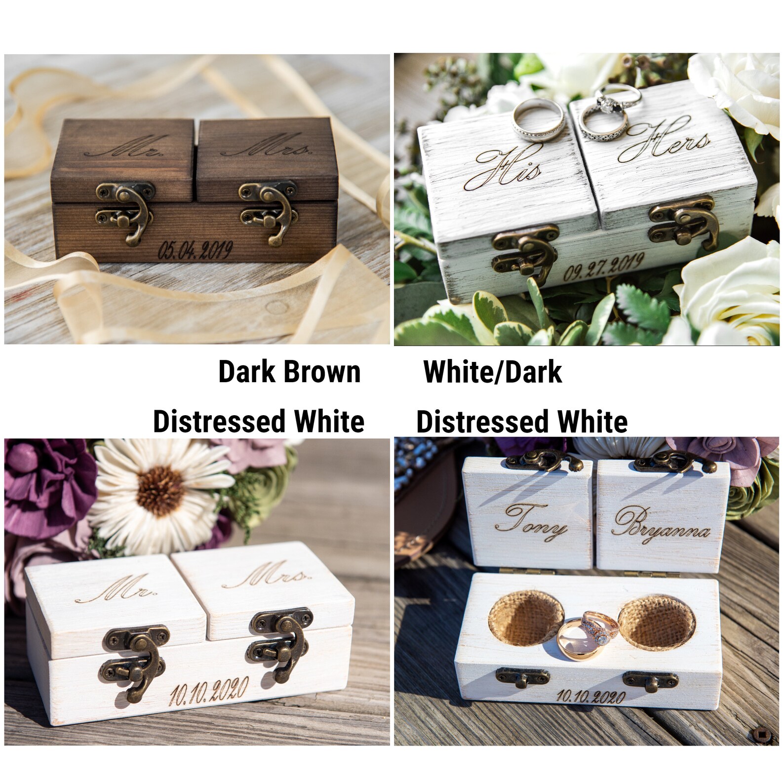 Ring Bearer Box Wedding Ring Box Wedding Ring Holder Rustic Etsy