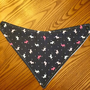 Baby Bandana Bib pink scottie/westie dogs image 2