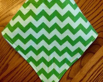 Baby Bandana Bib - green chevron