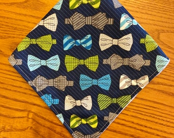 Baby Bandana Bib - Blue Bow Tie