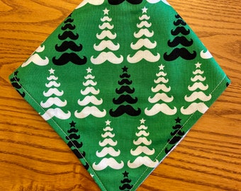 Baby Bandana Bib - Mustache Christmas Trees