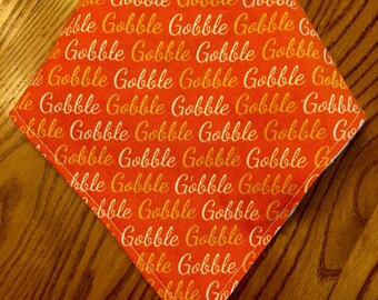 Baby Bandana Bib - THANKSGIVING orange gobble gobble