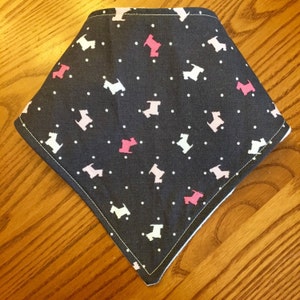 Baby Bandana Bib pink scottie/westie dogs image 1