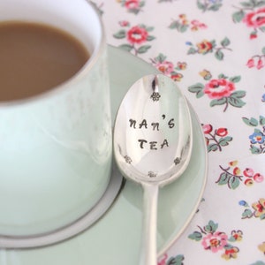 Personalised vintage teaspoon with your message stamped into the bowl