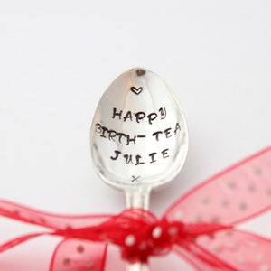 Personalised silver teaspoon with your message