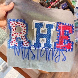 Double Raggy School Spirit tees- new mascot font