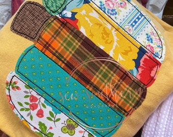 Patchwork Pumpkin Trio tees- Fall unisex tee