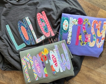 Appliqued Tee-Nana, Mimi- Comfort Colors