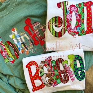 Christmas wording tees- Applique