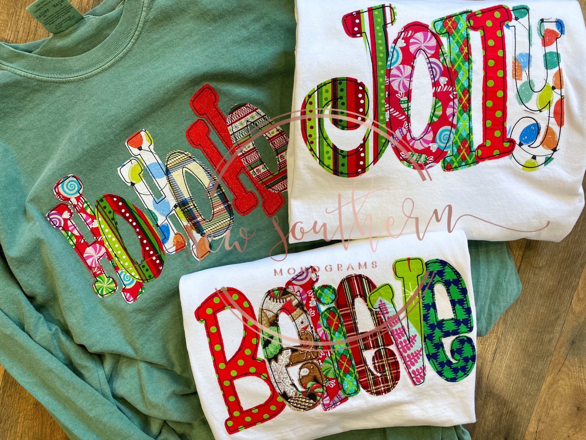 Christmas Applique Shirts for Women - Etsy