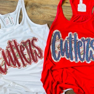 Custom baseball Tanks - double script team names- customizable