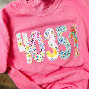 NEW* Zip code OR area code appliqued tee