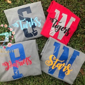 Distressed School spirit tees