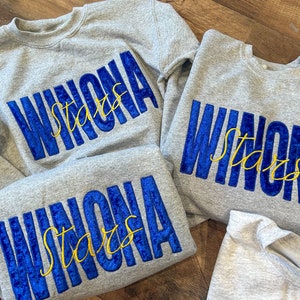 Crushed Velvet appliquéd team , mascot monogrammed unisex sweatshirt