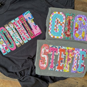 Funky Double Raggy name tees-Nana, Mama— etc