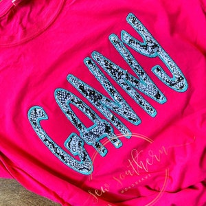 New Snake skin sequin tee- unisex comfort color fit.