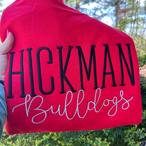 Monogram Custom school mascot Sweatshirt-unisex sizing
