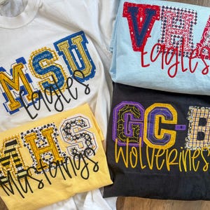 Double Raggy School Spirit tees- new mascot font
