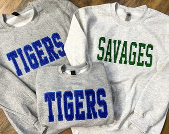Custom glitter  mascot sweatshirt- unisex sizing