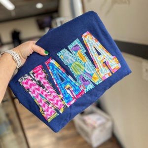 Funky raggy appliqued sweatshirt- Mimi, nana