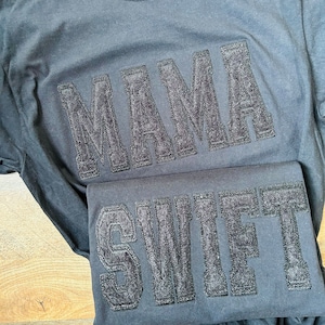 Custom patch app tees- black on black