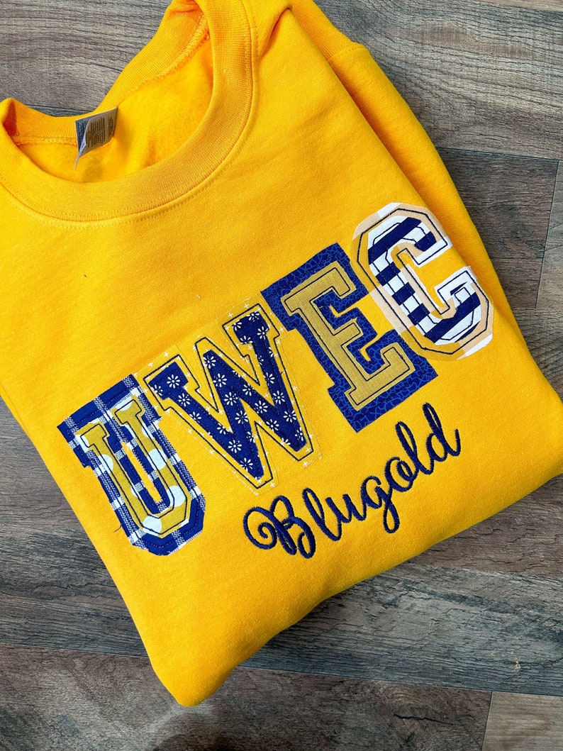 Uwec Letters GILDAN Brand- Double Layer Raggy Sweatshirt. School Spirit- Unisex ...