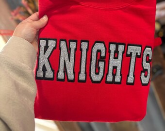 Simple Applique patch spirit sweatshirts- mascot, schools