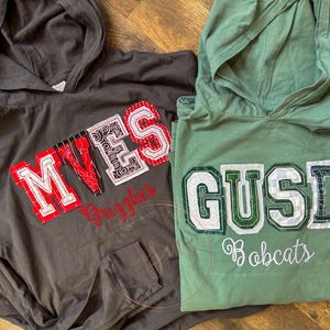Camisetas con capucha y espíritu escolar Double Raggy