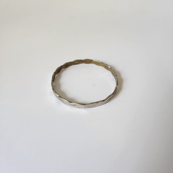 Sterling Silver Bangle, MEXICO 925, Sterling Silver Twisted Bangle Bracelet
