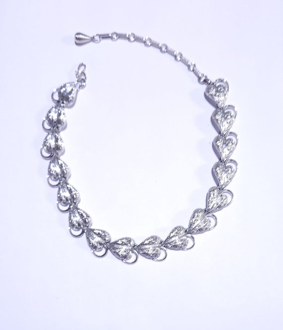 CORO Antique Silver Tone Choker Necklace, Continuo