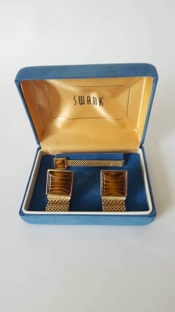 1920’s SWANK Cuff Links and Tie Bar Set, Vintage … - image 5