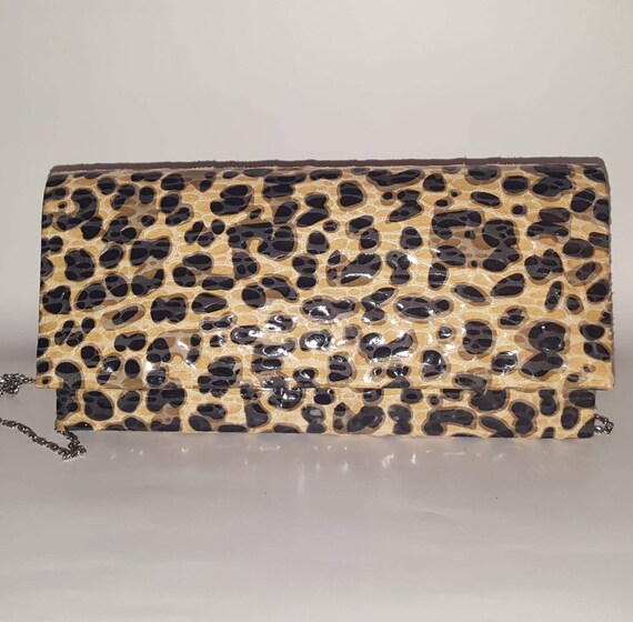 Rectangular Leopard Print Clutch Bag, Evening Bag… - image 4