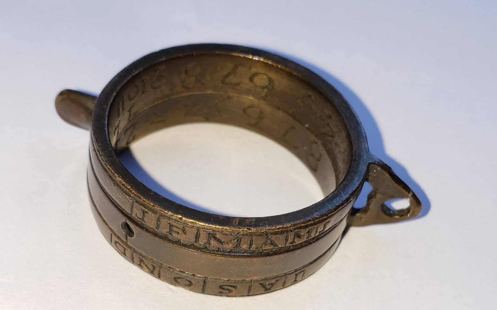 Vintage SOLAR RING, Portable Sundial Ring, Bauernring Von