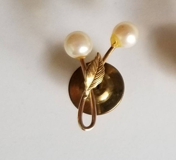 SET of 3 Krementz Pins Gold Pearls and Roses Broo… - image 2