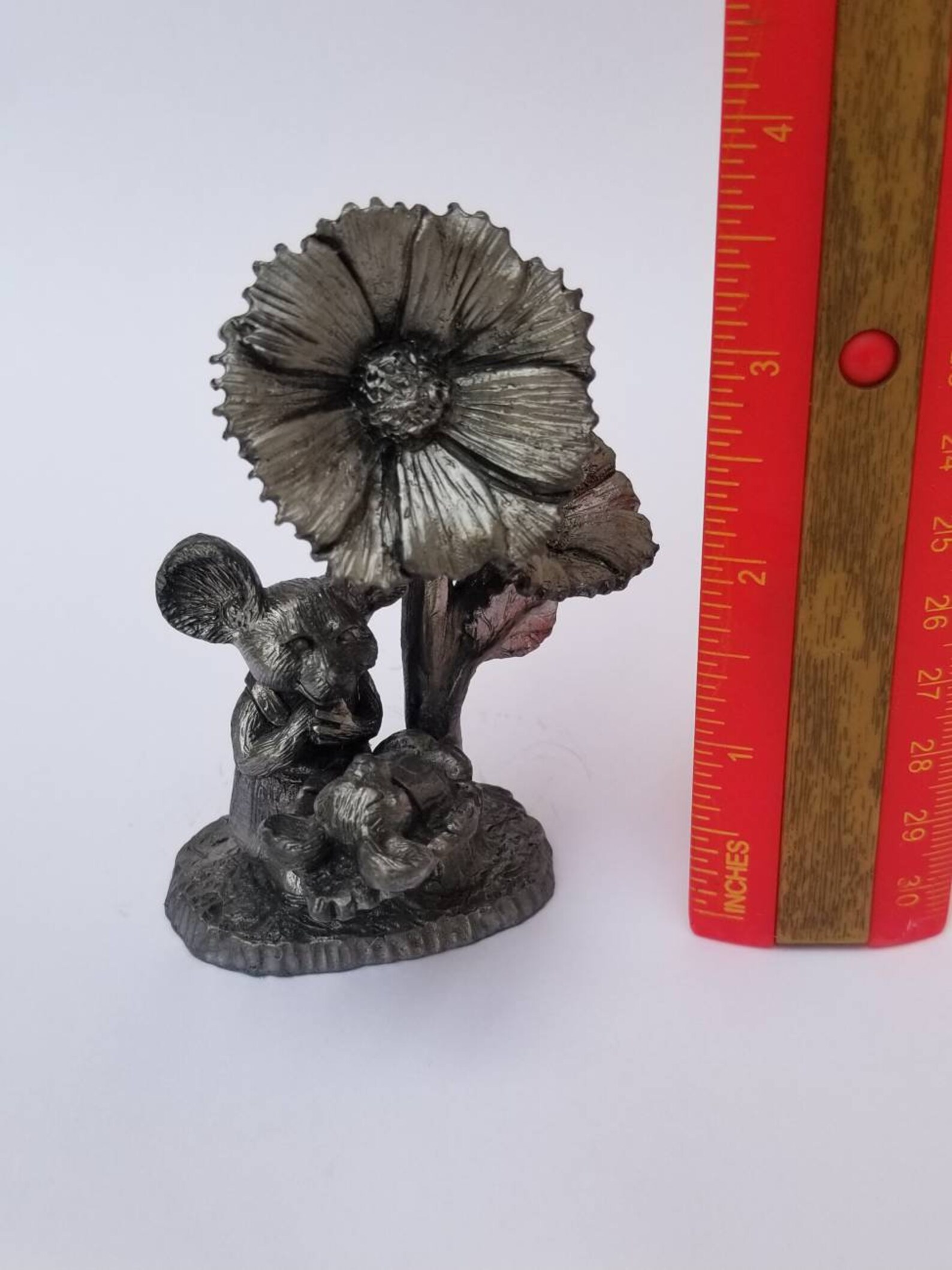Michael Ricker Pewter Mice and Flower Figurine Michael Ricker Etsy