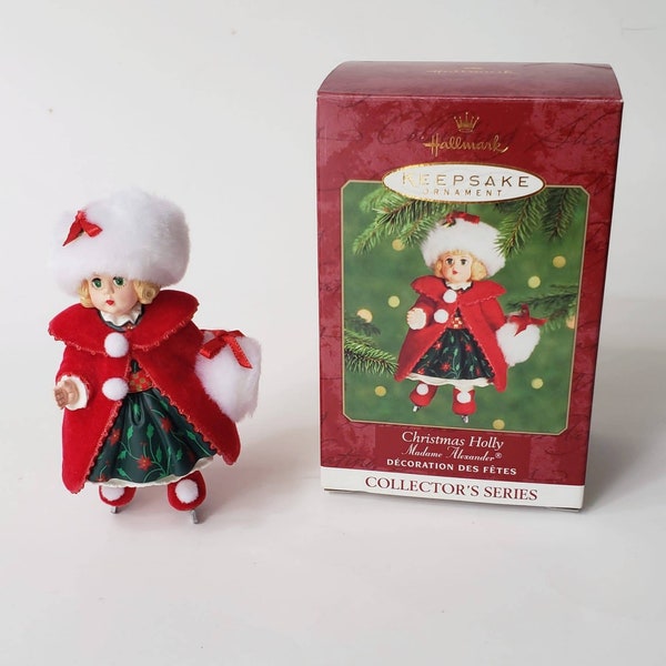Madame Alexander, Keepsake Ornament, Victorian Christmas Ornament, Collector’s Series, # 5 in the Madame Alexander Series, “Christmas Holly”