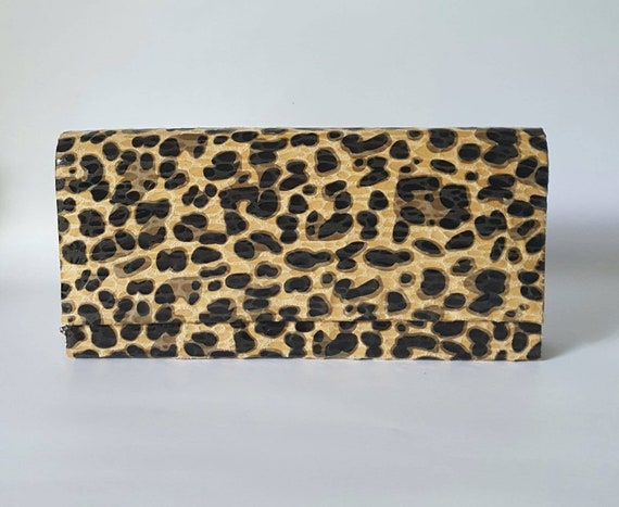 Rectangular Leopard Print Clutch Bag, Evening Bag… - image 3