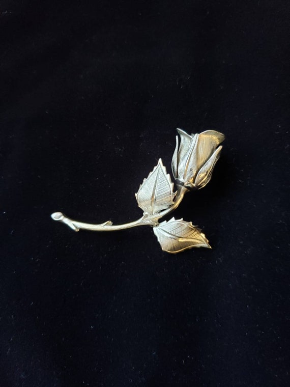 Huge Vintage Metal Flower Brooch Pin, Silver Broo… - image 3