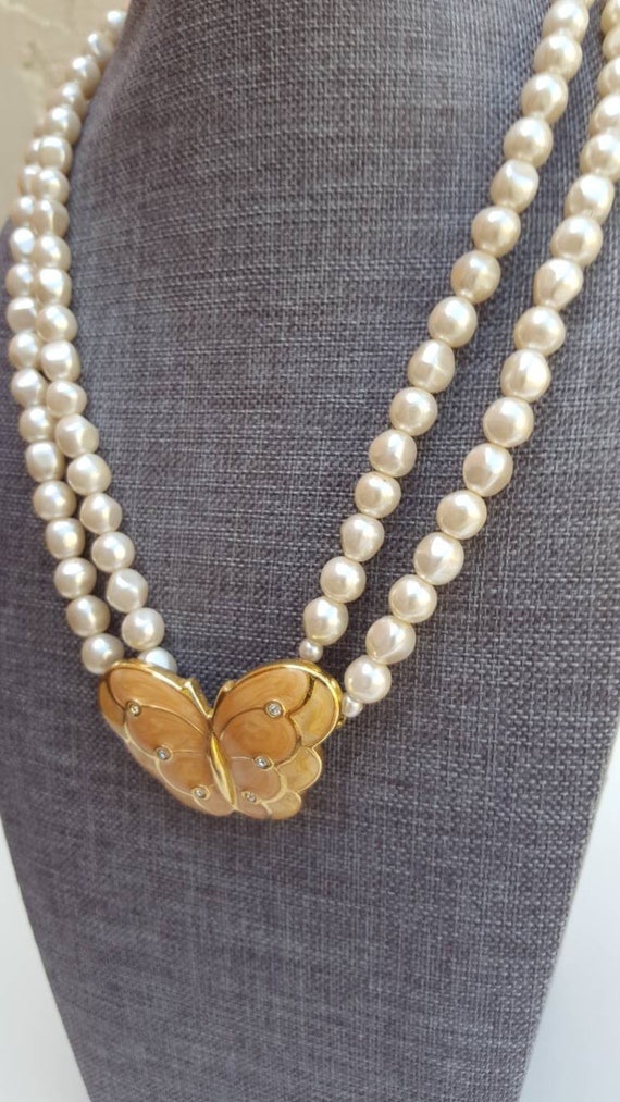Authentic KJL for AVON Baroque Pearl & Enamel BUT… - image 5