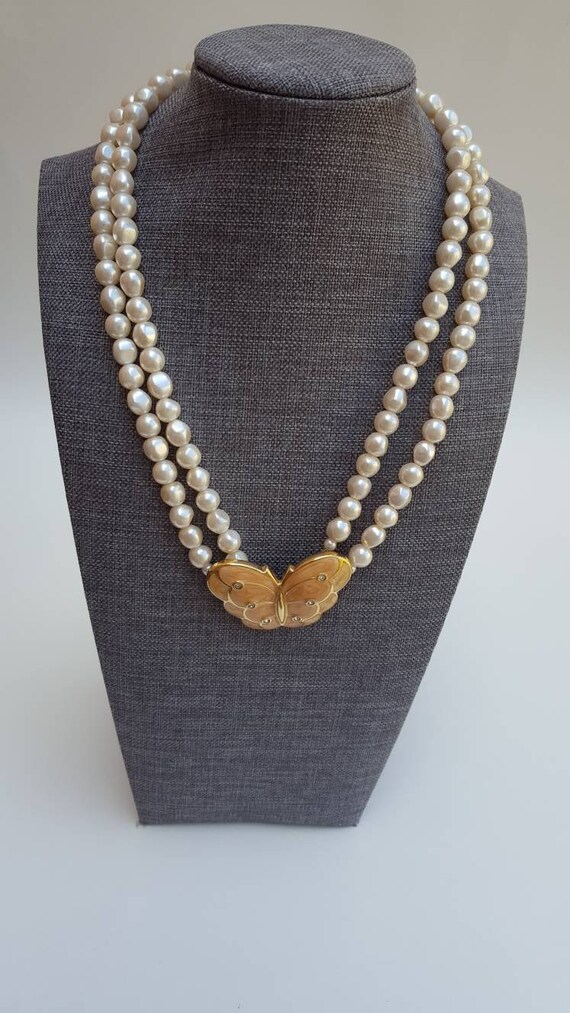 Authentic KJL for AVON Baroque Pearl & Enamel BUT… - image 4