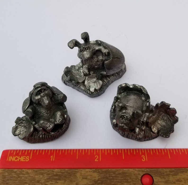 Michael Ricker Pewter Set of Figurines Hatching From Egg Figurine ...
