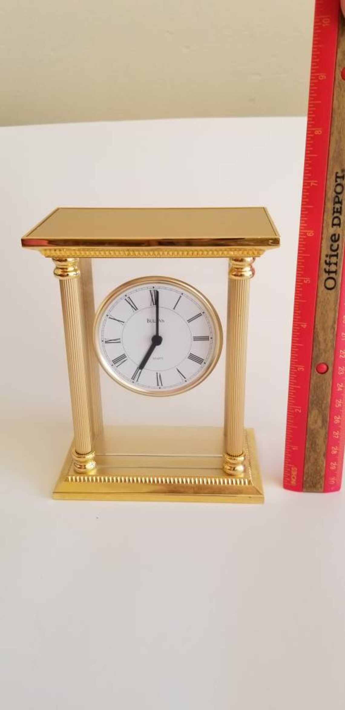 Vintage Bulova Gold Clock Bulova Desk Clock Bulova Vintage Etsy Australia
