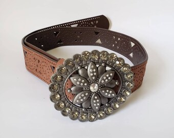 Vintage Tan Taupe Faux Leather Cinch Belt - Etsy display picture 1