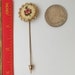 Vintage Crochet Flower Lapel Stick Pin Brooch, Vintage Gold Tone ...