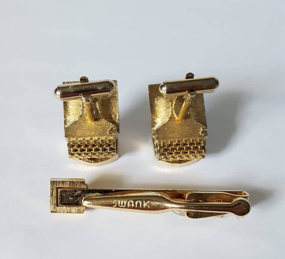 1920’s SWANK Cuff Links and Tie Bar Set, Vintage … - image 6